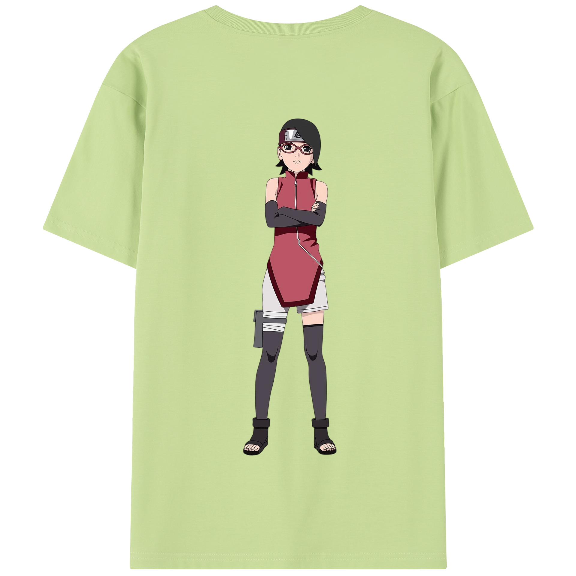 （画像用） NARUTO -ナルト- うちは サラダ Uchiha Sarada 綿100％半袖Tシャツ（背面プリント）